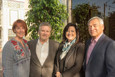 Deirdre with Justice William W. Bedsworth, Kelly McCourt and Hon. Frederick Aguirre (Ret.) at the 2018 OCHBA Cinco de Mayo Event in Santa Ana